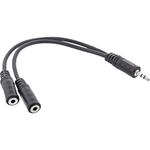 Y-Klinkenkabel, Weiche mit 3,5mm Klinke auf 2x 3,5mm Klinkenbuchse, 20cm