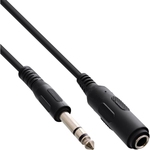 Stereo Klinkenverlängerung, 6,3mm Klinke Stecker / Buchse, 5m, Stereo