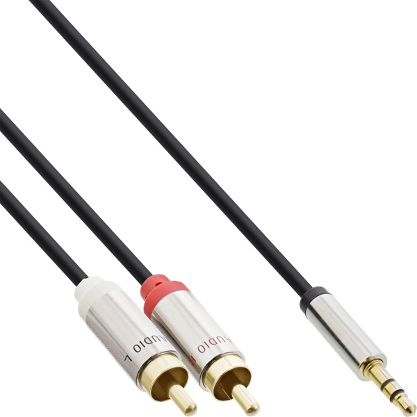InLine® Slim flex Audio Kabel Klinke 3,5mm Stecker an 2x Cinch Stecker, 0,5m InLine 99244