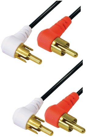 Audiokabel, 2x Winkel Cinch auf 2x Winkel Cinch, Stereo, vergoldete Kontaktflächen, 1,5m