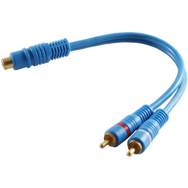 Audiokabel, Cinchbuchse auf 2x Cinchstecker, 0,2m