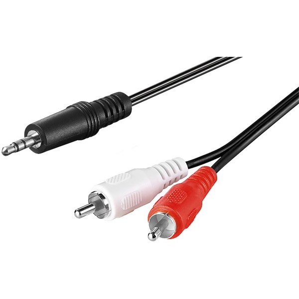 Audio Adapterkabel 3,5 mm Klinke zu stereo Cinch-Stecker, CU, 0,5m Goobay 51701