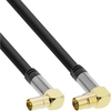 Premium Antennenkabel 4x geschirmt, Winkelstecker, >110dB, schwarz, 10m