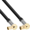 Premium Antennenkabel 4x geschirmt, Winkelstecker, >110dB, schwarz, 2m InLine 69202G