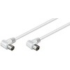 Standard Antennenkabel mit Winkelsteckern, Weiss, 10m