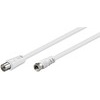 SAT/Antennen Anschlusskabel, ≤70dB, F Stecker auf Koax Buchse, weiß, 1,5m