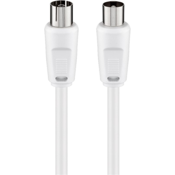 Antennenkabel (80 dB), 2x geschirmt Koax-Stecker > Koax-Buchse (vollständig geschirmt) 1,5m