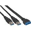 USB 3.0 Kabel, 2x A Stecker USB 3.0 an 19 pol Header