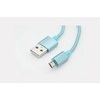 USB 2.0 Micro-B Sync- und Ladekabel, blau, Alu & Nylon, 1,2m