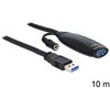 USB 3.2 Gen.1 Verlängerung aktiv, 5 Gbit/s, Stecker A zu Buchse A, schwarz, 10m Delock 83415