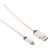 USB 2.0 Micro-B Sync- und Ladekabel, flex Stahlmantel, Rose, 1m