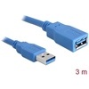 Delock Verlängerungskabel USB 3.0 Typ-A Stecker > USB 3.0 Typ-A Buchse 3 m blau