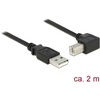 Delock Kabel USB 2.0 Typ-A Stecker > USB 2.0 Typ-B Stecker gewinkelt 2 m schwarz Delock 83528