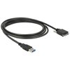 Kabel USB 3.0 Typ A Stecker > USB 3.0 Typ Micro-B Stecker mit Schrauben 3m Delock 83599