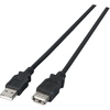 USB 2.0 Verlängerung, halogenfrei (LSZH), Stecker A auf Buchse A, schwarz, 5m