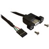 rmLine® USB A Einbaubuchse mit Befestigung an internen USB Anschluss 4polig , 65cm rmLine 9157