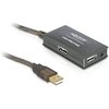 USB2.0  4 Port Hub mit 10m Anschlusskabel, Stecker A auf 4x USB A Buchse , 10m USB 2.0 Verlängerung mit integreirtem 4 Port HUB