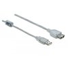 Delock Verlängerungskabel USB 2.0 Typ-A Stecker auf USB 2.0 Typ-A Buchse  transparent mit Ferrit 5m, Delock 83885