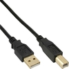 Premium USB 2.0 Kabel A Stecker auf B Stecker, Schwarz, vergoldete Kontakte, mit Zertifikat, AWG24/28, 5m
