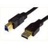 USB 3.0 Premium Kabel A auf B - vergoldet - Schwarz - 3m