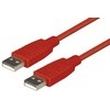 USB 2.0 Kabel, rot, Stecker A zu Stecker A, 0,6m