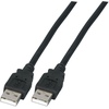 USB 2.0 Kabel Schwarz, halogenfrei (LSZH), Stecker A auf Stecker A, 1m