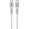USB-C™ Kabel, 480 Mbit/s, 60 Watt,  Supersoftes Textilkabel mit Metallsteckern, weiß, 3m Goobay 70195