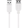 USB 2.0 Verlängerung, Stecker A zu Kupplung A, AWG28/26, weiß, 0,3m