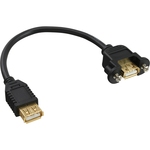 USB 2.0 Adapterkabel, Buchse A auf Einbaubuchse A, vergoldete Kontakte, 0,2m