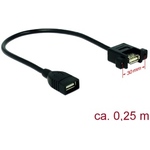 Kabel USB 2.0 Typ-A Buchse auf USB 2.0 Typ-A Buchse zum Einbau 0,25 m