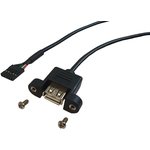 rmLine® USB Kabel, USB A Einbaubuchse an 5-poligen Mainboardstecker mit Schirm 45cm
