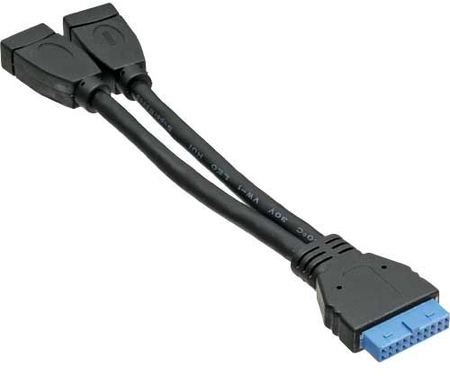 USB 3.0 interne Pfostenleiste an 2x USB 3.0 A Buchse InLine 33445I