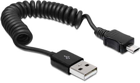 USB 2.0 Spiralkabel A Stecker zu Micro B Stecker