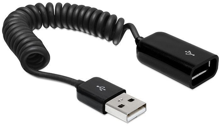rmLine® USB 2.0 Verlängerung als Spiralkabel Stecker A / Buchse A rmLine 12063