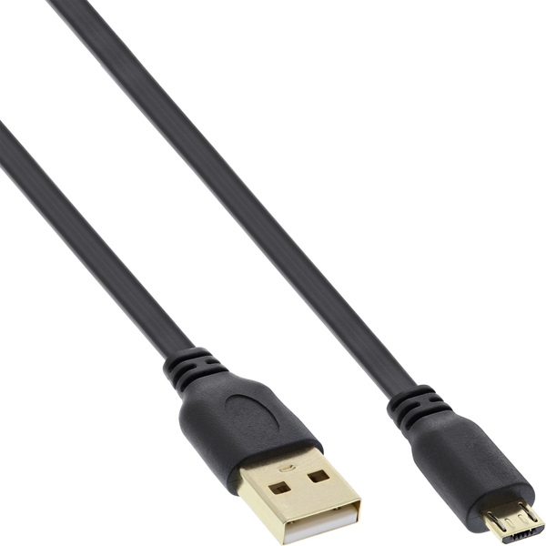 InLine® Micro-USB 2.0 Flachkabel, USB-A Stecker an Micro-B Stecker, 1m InLine 31710F