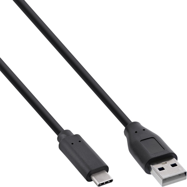 InLine® USB 2.0 Kabel, Typ C Stecker an A Stecker, schwarz, 1m InLine 35731