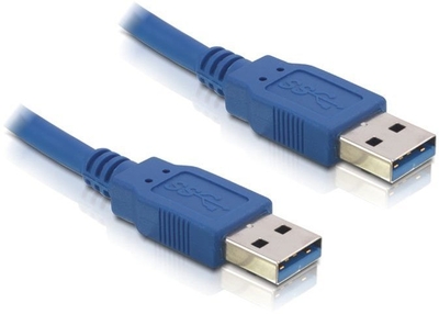 Delock USB 3.0 SuperSpeed Kabel, USB 3.0 Typ-A Stecker auf USB 3.0 Typ-A Stecker, blau, 3m