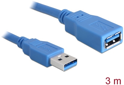Delock Verlängerungskabel USB 3.0 Typ-A Stecker > USB 3.0 Typ-A Buchse 3 m blau