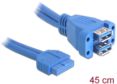 Delock Kabel USB 3.0 Pin Header Buchse > 2 x USB 3.0-A Buchse übereinander