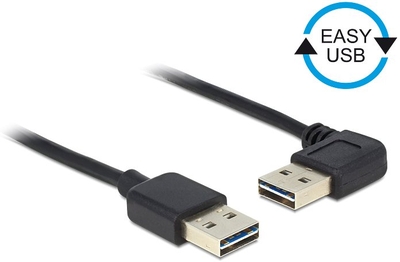 Kabel EASY-USB 2.0 Typ-A Stecker > EASY-USB 2.0 Typ-A Stecker gewinkelt links / rechts 1 m