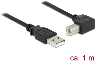 Delock Kabel USB 2.0 Typ-A Stecker > USB 2.0 Typ-B Stecker gewinkelt 1 m schwarz Delock 83519