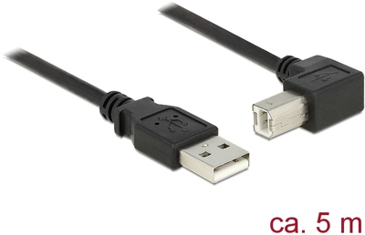 Delock Kabel USB 2.0 Typ-A Stecker > USB 2.0 Typ-B Stecker gewinkelt 5 m schwarz Delock 83530