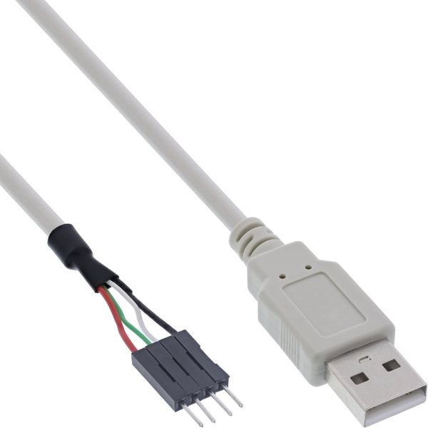 USB 2.0 Kabel 40cm, A Stecker auf USB PIN Header, Stecker variabel