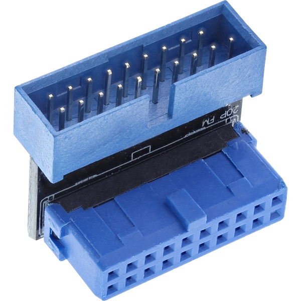 USB 3.0 Adapter intern, Pfostenanschluss Stecker auf Buchse, nach unten gewinkelt Inline 33448U