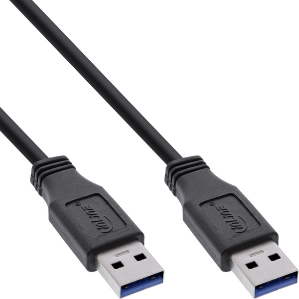 USB 3.0 Kabel (5 Gbit/s), USB 3.0 Stecker A an USB 3.0 Stecker A, schwarz, 1m InLine 35210