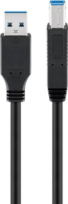 USB 3.0 SuperSpeed Kabel, UL,  schwarz USB 3.0-Stecker  Typ A  zu USB 3.0-Stecker  Typ B , 3m