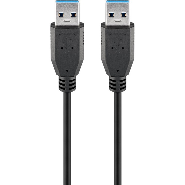 USB 3.0 Kabel SuperSpeed 5Gbit/s, USB 3.0 Typ A Stecker an USB 3.0 Typ A Stecker, Schwarz, 3m