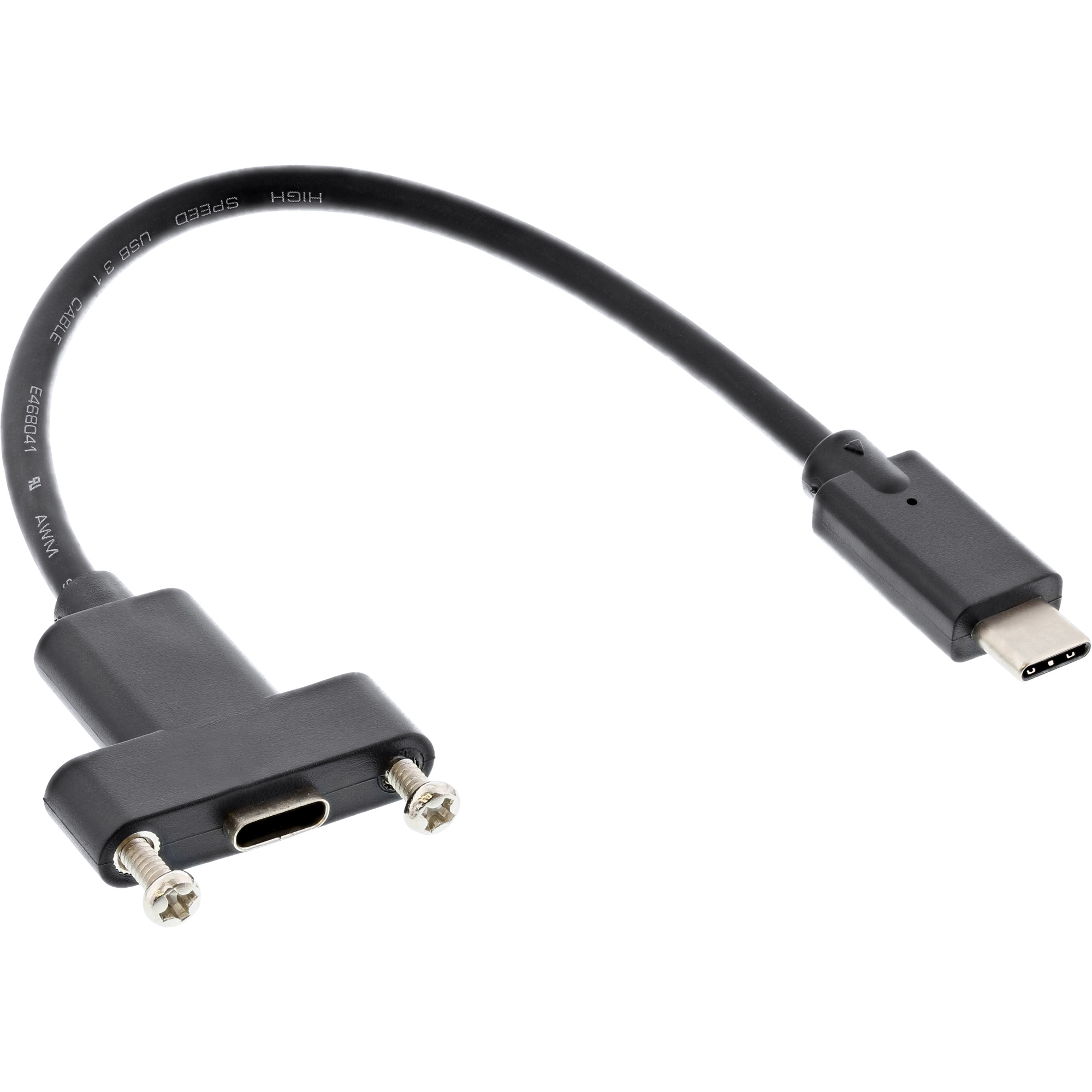 0.2m InLine® USB 3.1 Adapterkabel, Stecker C auf Einbaubuchse C, 0,2m