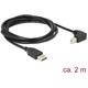 Bild 1 - Delock Kabel USB 2.0 Typ-A Stecker > USB 2.0 Typ-B Stecker gewinkelt 2 m schwarz