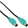 PS2 Kabel Stecker zu Stecker, grüne Tülle, Schwarz, Gold, 2m InLine 13332H